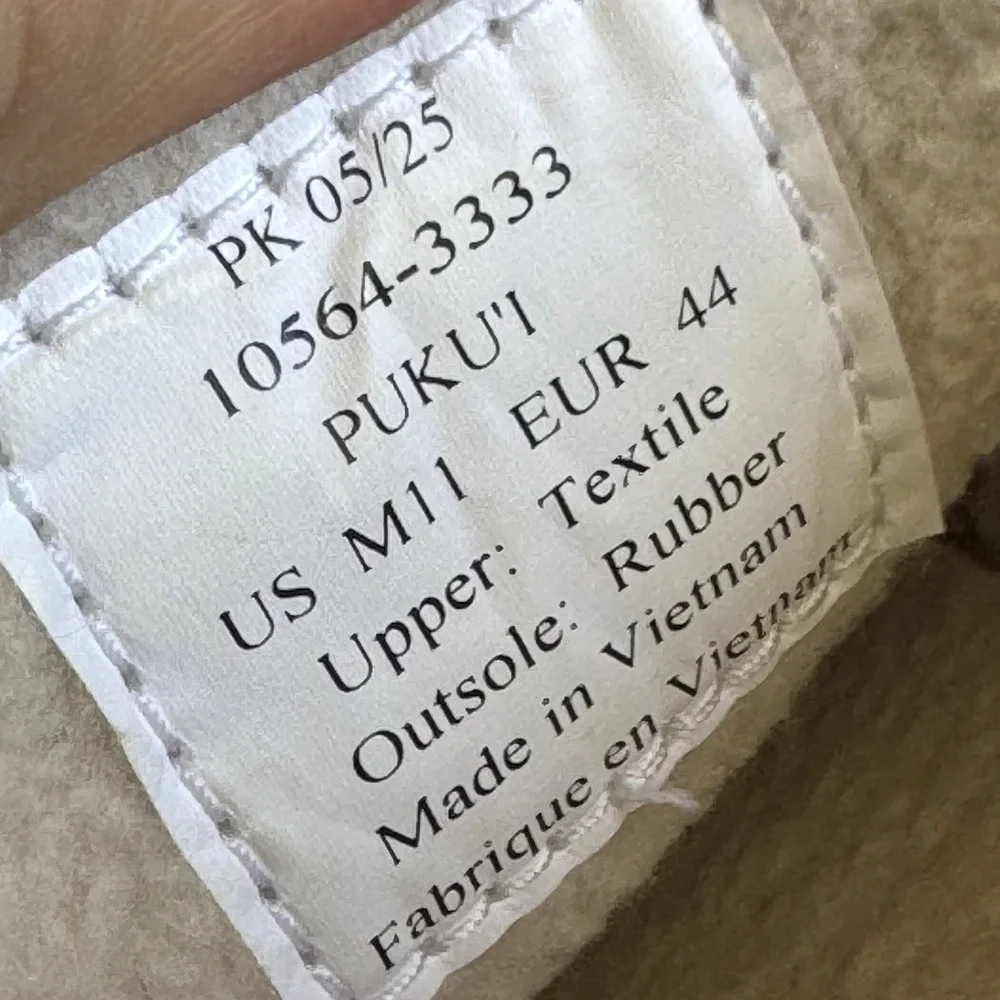 Size 11 - OLUKAI Puku'i Fleece Slippers Men's Toffee